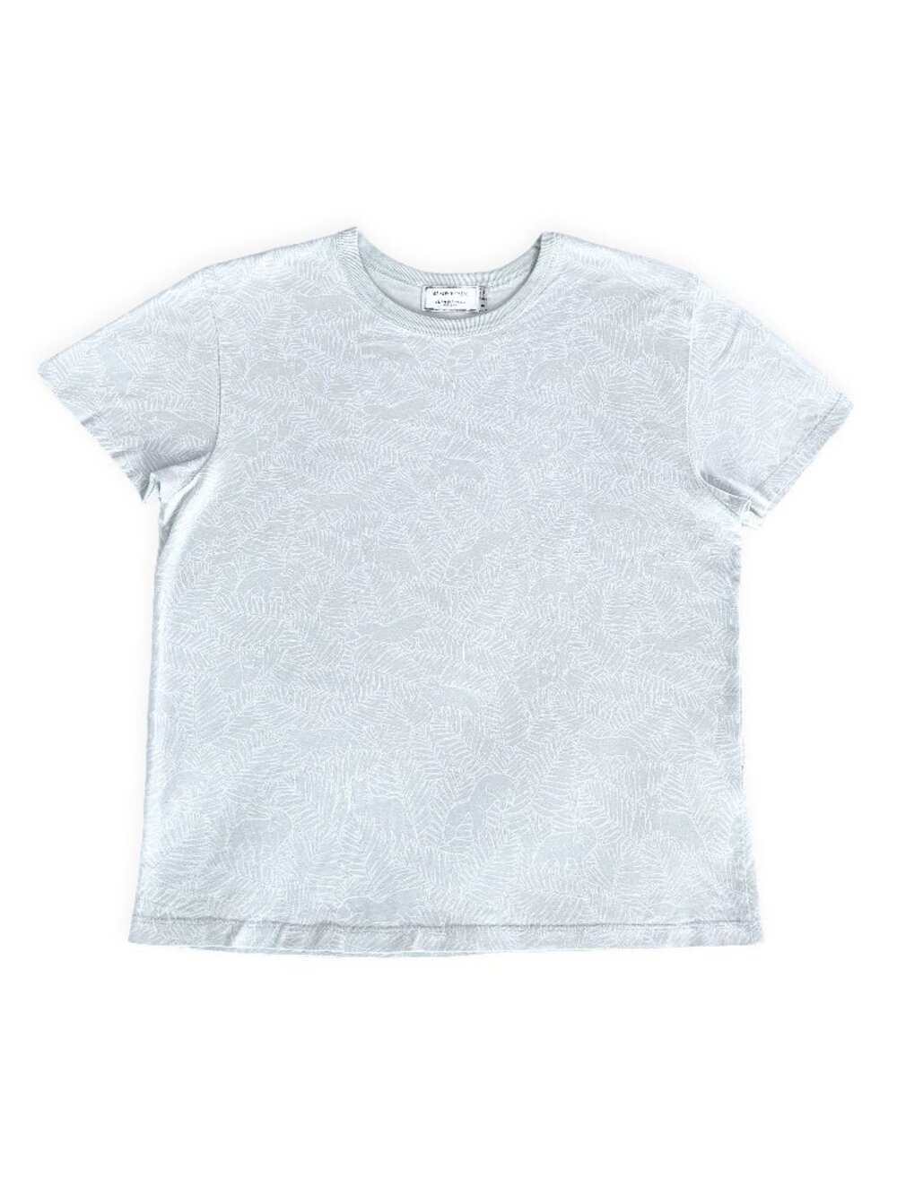 MAISON KITSUNÉ  100% Cotton Light Blue Short Sleeve Crewneck Tee